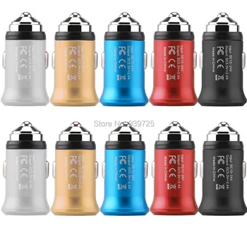 

Dual usb ports car charger mini micro 2.4A Aluminum Alloy Usb Car charger adapter for iphone 7 8 x samsung s8 s9 gps mp3