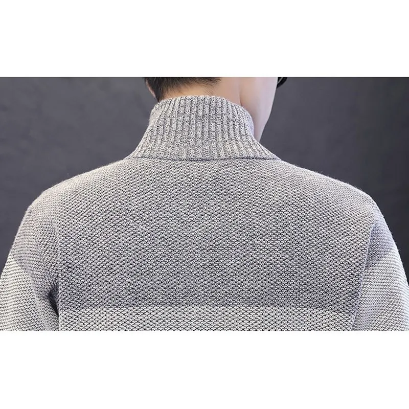Zollrfea Men's Sweaters Autumn Winter Warm Cashmere Wool Zipper Cardigan Sweaters Man Casual Knitwear Plus Size M-XXXL CA0218