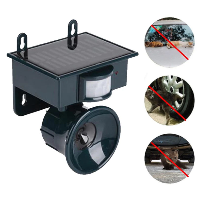 

Outdoor Garden Repellent Solar Powered Ultrasonic Pest Bird Cat Dog Mouse Rat Repeller PIR Sensor Keep Animals Away