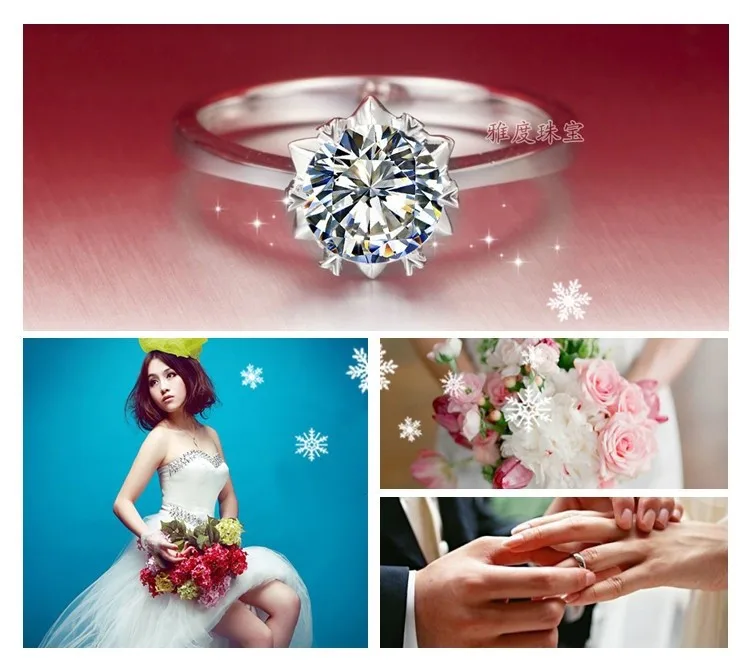 14K White Gold Women Ring 0.5Ct SnowFlake Fascinating Diamond Women Wedding Ring Anel Zelda Feminino Ring for Her