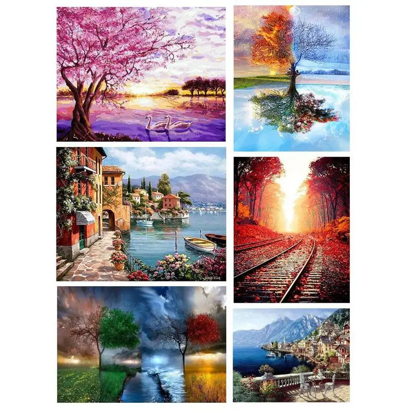 

1PC DIY Digital Painting By Number Harbou Landscape Digital Coloring Educational Picture For Children Adult Wall Art Decoration
