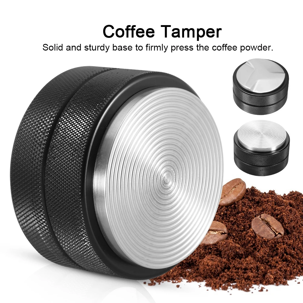 Fond de fil 51mm En Acier Inoxydable Caf/é Tamper Base Caf/é Grain De Presse Outil Noir Presse Tamper Caf/é Grain Marteau Diy Caf/é Fournitures pour Caf/é Maison