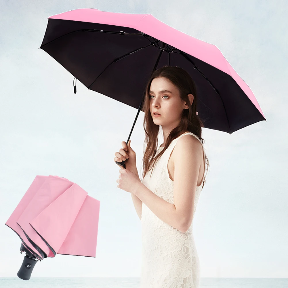 

New Automatic Umbrella Windproof Black Compact Wide Auto Open Close Lightweight 4 Colors for Choose