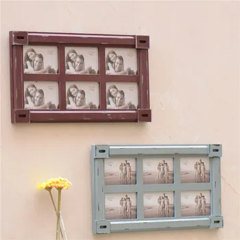 

Zakka Groceries Frame Pine Wood Resin Europe Style Vintage Ornaments Photo Frames Desktope Decoration Make Old Frames
