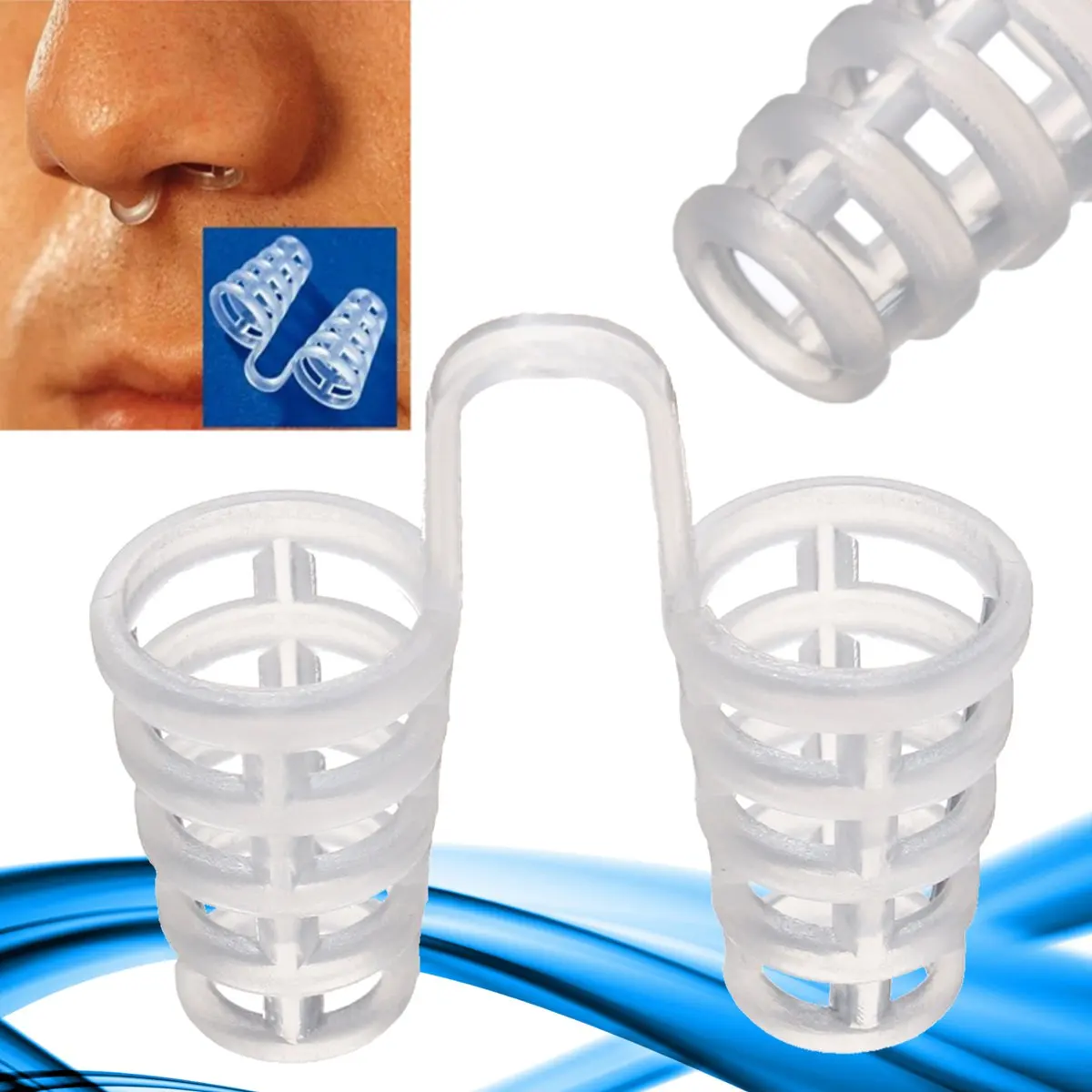 

1pc Soft Anti Snore Stopper Tool Prevent Snoring Clip Guard Stop Device Solution Vents To Ease Breathing Sleep Nose Care