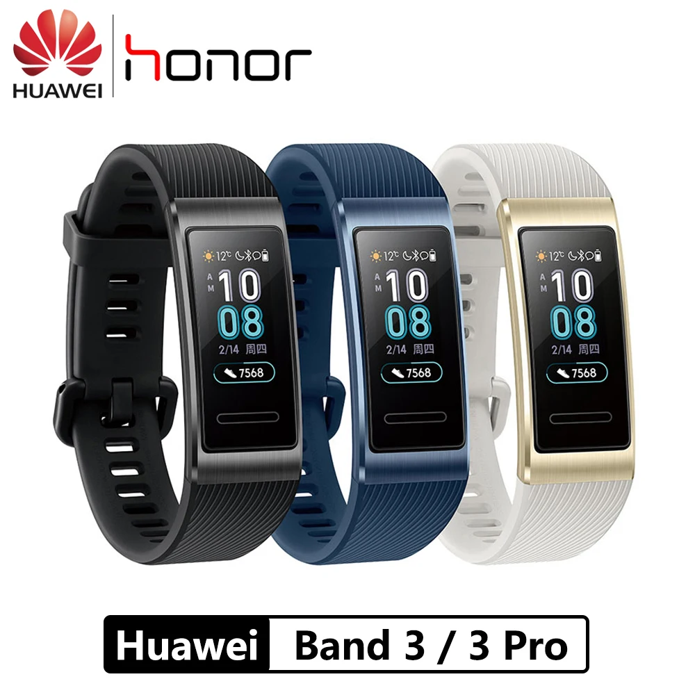

Original Huawei Band 3Pro Smart Band 3 Real-time Heart Rate GPS NFC Monitoring 50 meters Waterproof Fitness Tracker Push Messag