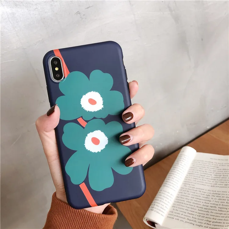

Art Retro Abstract Flower Korean Phone Case For iPhone 7 7 Puls 6 6S 7 8 Puls X XS XR Xsmax Cases Cute Soft Silicon Cover Coque