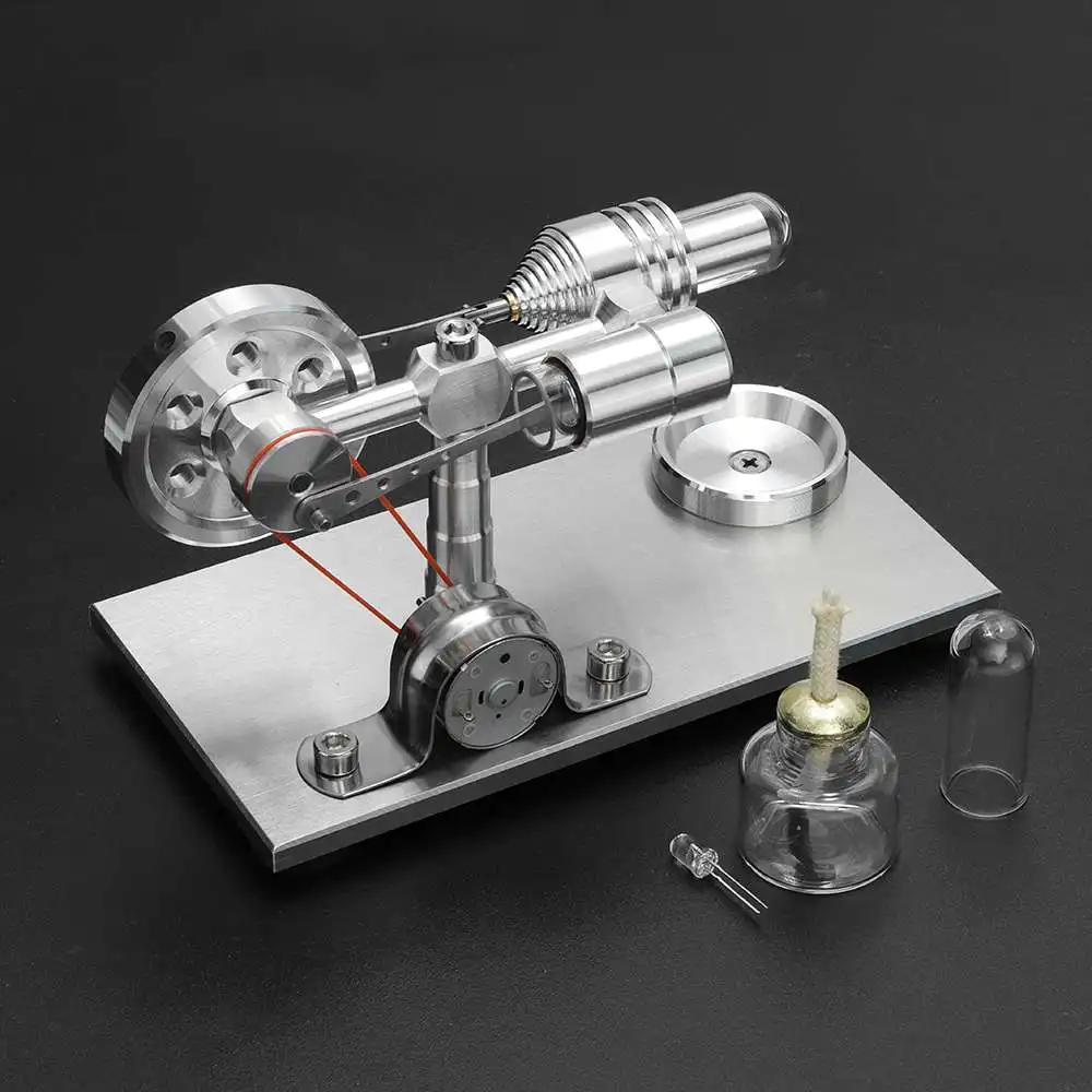 

Stainless steel Mini Hot Air Stirling Engine Motor Model Educational Equipment Toy Science Experiment Kit Set For Chuldren