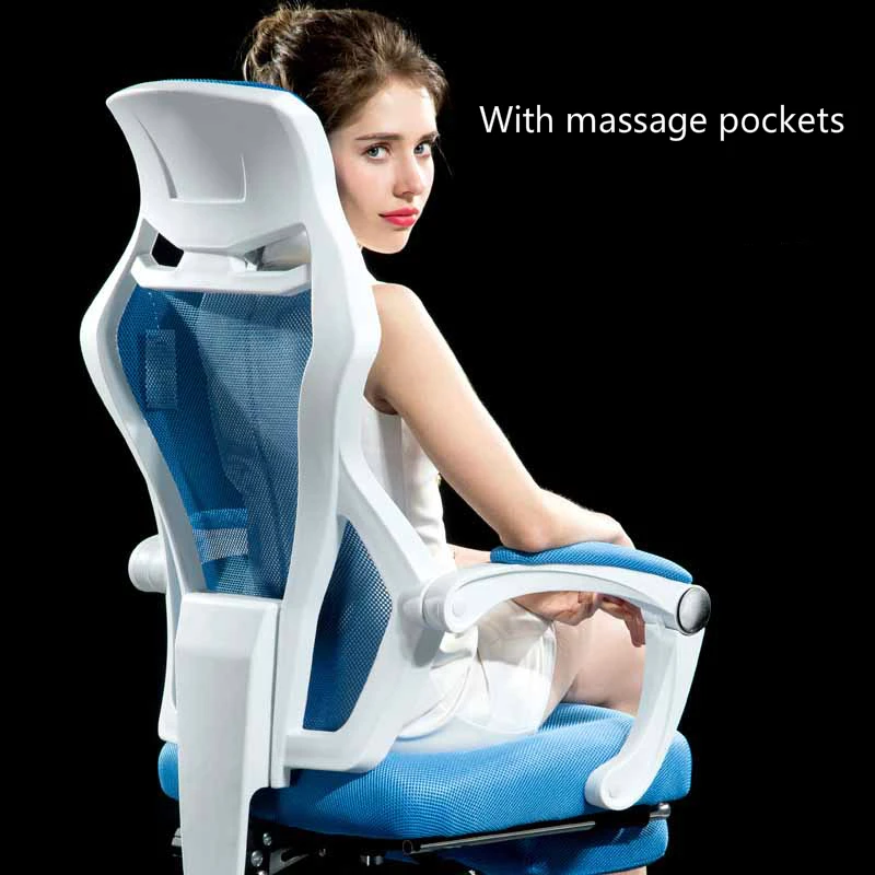 

Breathable Fabric Net Cloth Computer Office Massage Gaming Chair cushion seat Household Rotation Reclining With Pillow Footrest
