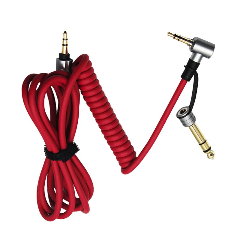

HiFi 3.5MM Jack Male to Male audio cable with 6.5MM Converter for Beats Pro Detox Headphone Earphone , 3.5MM Spring Audio Cable