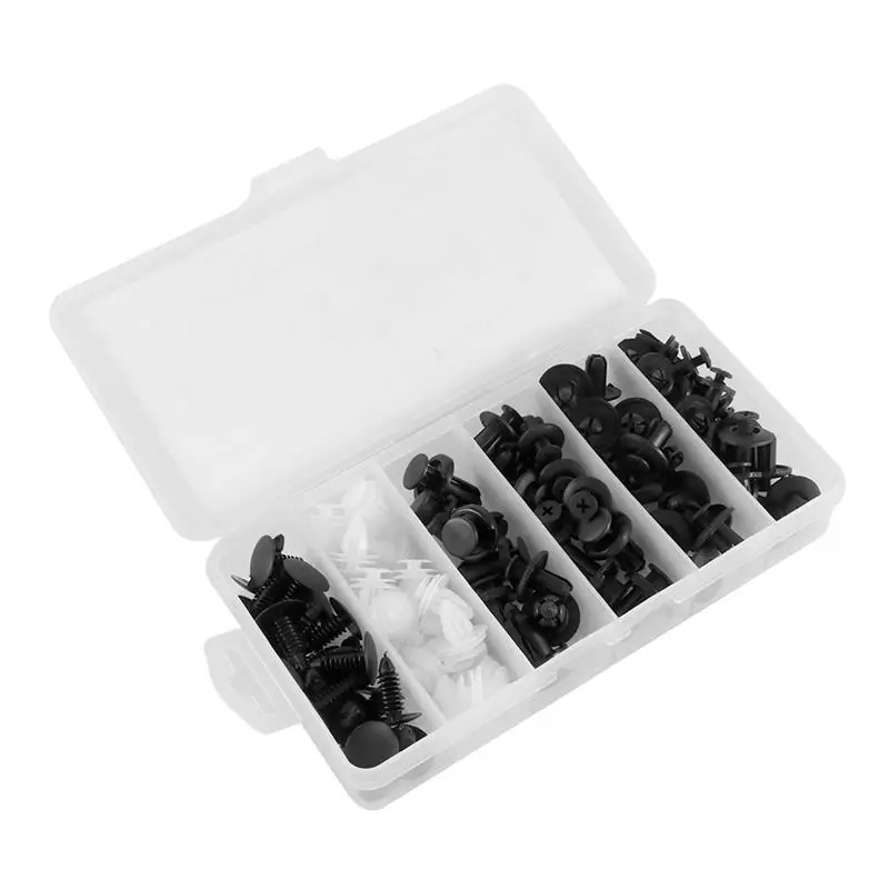 

100pcs/Set Clip Trim Push Pin Rivet Bumper Door Panel Retainer Fastener Kit 6 Kinds Size For Fitting Side Skirts Bumpers Truck