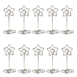 Шт. 10 шт. металлическая звезда настольный номер фото держатель подставки для вечерние свадеб и вечеринок посиделки