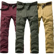 Осенние мужские брюки-карго с несколькими карманами, Стрейчевые Узкие повседневные брюки, верхняя одежда, прямые мужские брюки для бега, армейские брюки для мужчин