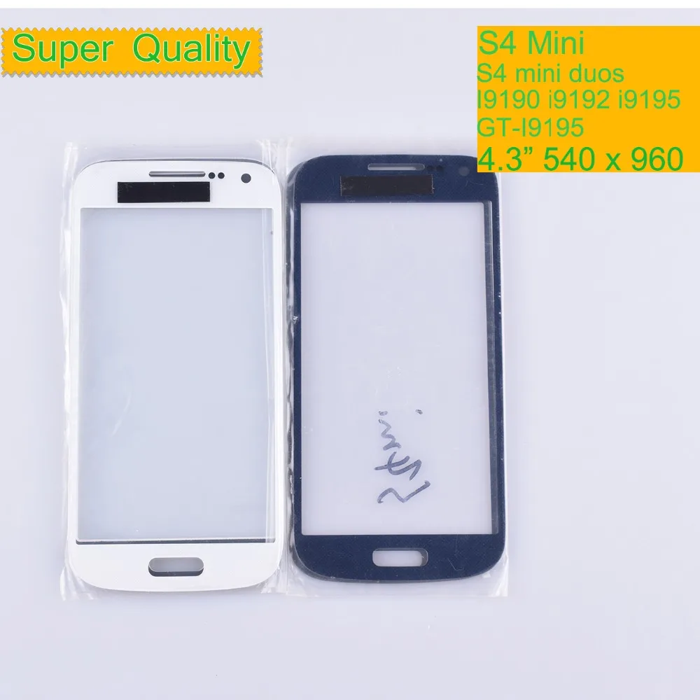 10 шт./партия для Samsung Galaxy S4 Mini i9190 i9195 i9192 сенсорный экран передняя стеклянная панель сенсорный экран внешнее стекло объектив
