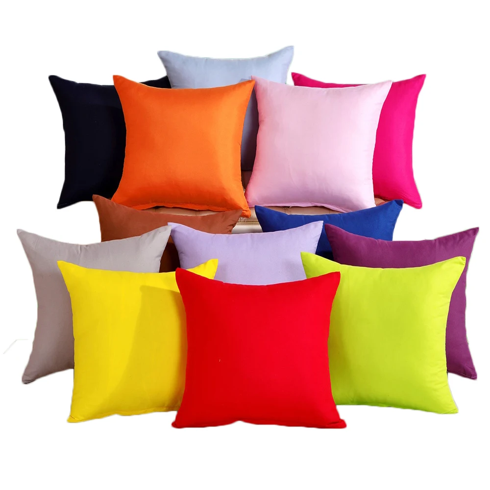 

Candy Color Pillow Case Solid Color Throw Pillow Case Candy Colour Decorative Pillowcases funda de almohada kussensloop15