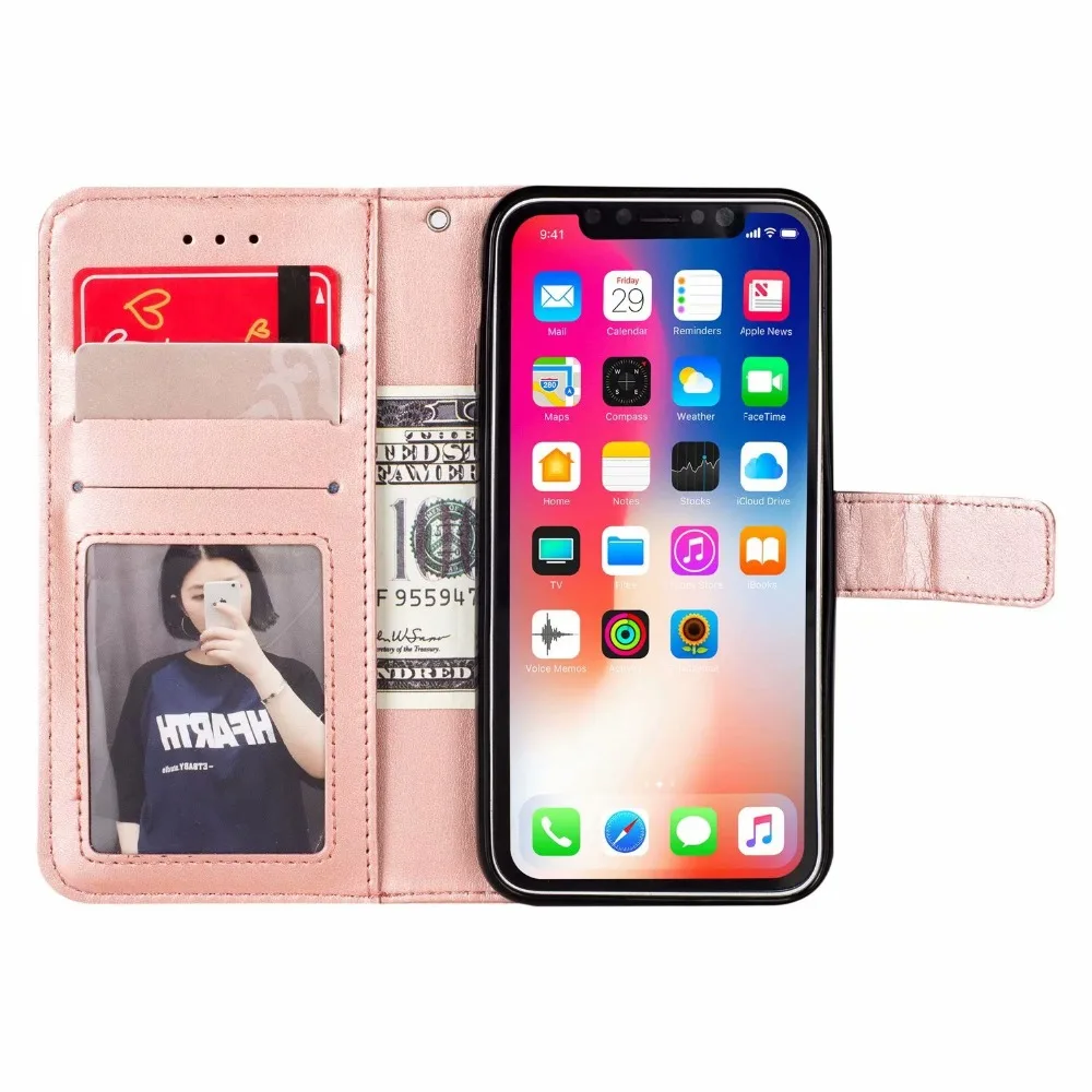 50 шт/партия с кошельком Тотем печати флип чехол-книжка для iPhone XR XS MAX X 8 8 PLUS 6 PLUS
