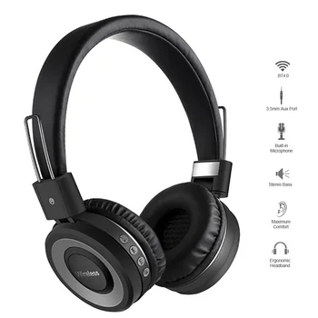 

Wireless Bluetooth 4.2 Headphones Stereo Music Earphones On-Ear Headset CVC 6.0 Noise Reduction Support 3.5mm w/ Microphone