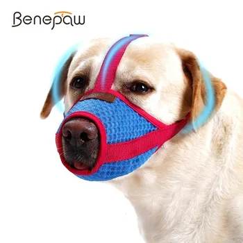

Benepaw Breathable Small Medium Large Dog Muzzle Adjustable Mesh Anti-Biting Barking Pet Mouth Cover Mask Easy To Take On/Off