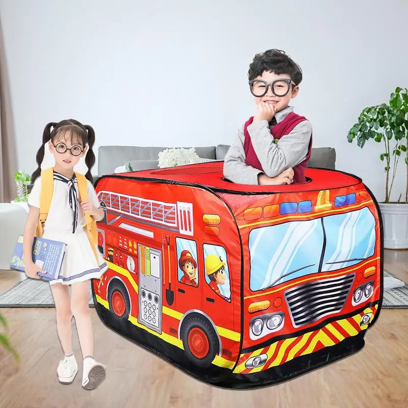 Kids Pop Up Play Tent Toy Foldable Playhouse Cloth Fire Truck Police Car Game House Bus Free To Build Storage | Игрушки и хобби
