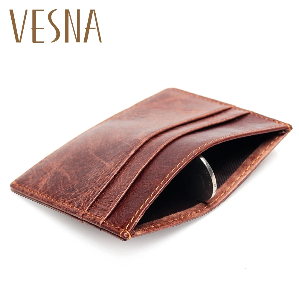 

Vesna NEW Genuine Leather Magic Wallet Credit Cart Wallet Mini Slim Card Case & Id Holders Man Women Business Credit Card Holder