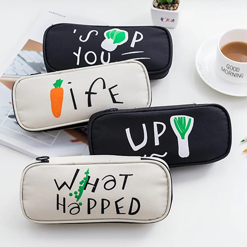 

Vegetable Letters Large Capacity Pencil Bag Pen Box Pencil Case Pen Case Bag Stationery Zipper Pouch School Office Supplies