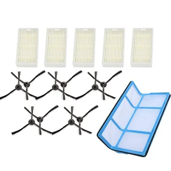 

hot sale 5 Filters+10 Side Brushes For Medion Md 16192 Md 18500 Md 18501 Md 18600 Spare Parts