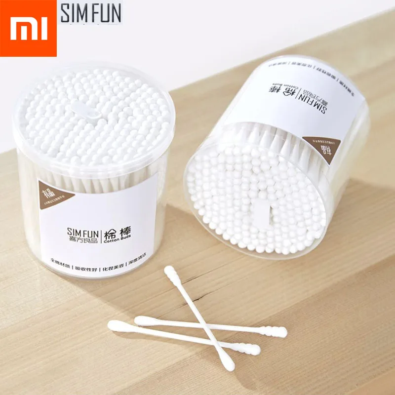 

200pcs Xiaomi Mijia Simfun Cotton Swab SticksSoft Cotton Buds Cleaning of Ears Tampons Microbrush Cotonete Pampons Health Beauty