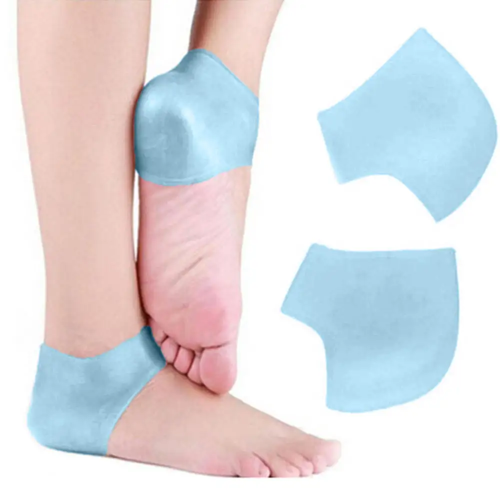 

1 pair Silicone Gel Heel Protector Plantar Fasciitis Breathable Soft Socks Protectors to Repair Dry Cracked Heel Dry Skin