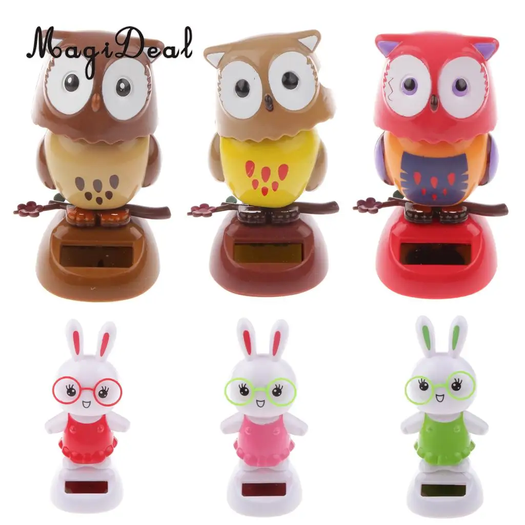 MagiDeal Cute Solar Powered Bobble Head Owl for Kids Toy Car Pub Club