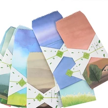 50 шт./партия красивый градиентный детский чехол забавная сумка для открытки и сообщения студенческий конверт для хранения