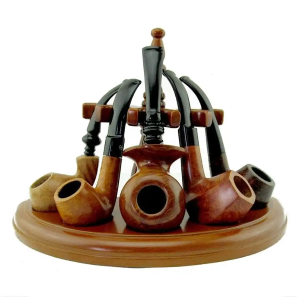 

Smoking Pipe Accessories 5 Pipes Rack Rose Wooden Smoking Pipe Stand Safer And More Practical Tobacco Pipes Holder Dropshiping