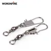50pcs/Lot Stainless Steel Fishing Connector Pin Bearing Rolling Swivel 1#2#4#6#8#10#12#14# Lure Tackle FishHook Accessorries ► Photo 2/6