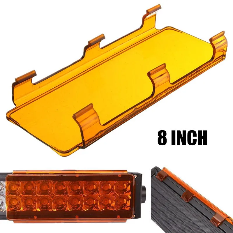 

20X 8cm Amber Curved LED Light Bar Lens Cover For ATV UTV Off Road Light Bar