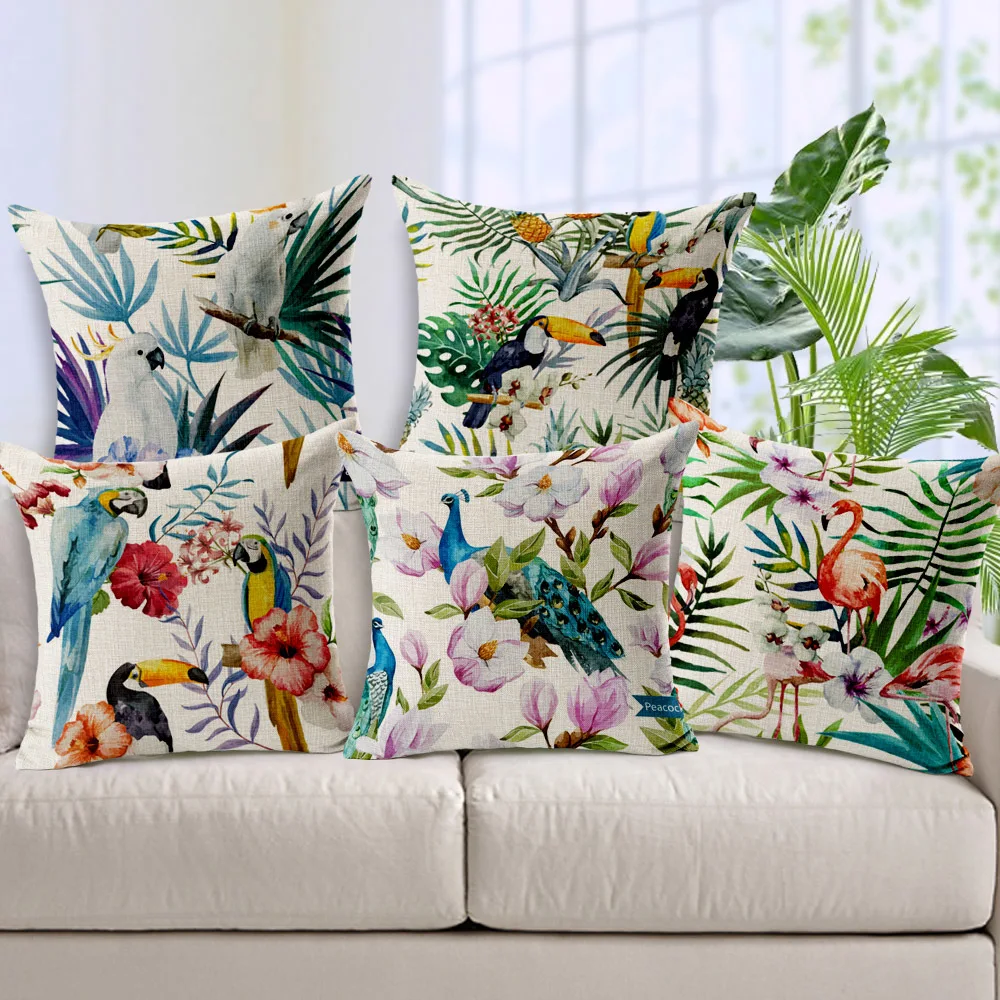 

Nordic Style Flamingo Animal Printed Throw Pillow Modern Chair Cushion Home Decor For Office Sofa Decorative Pillowcase Cojines
