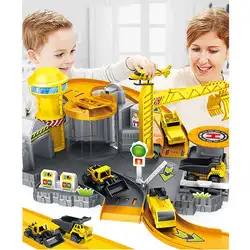 Детские DIY собранные игрушки имитация инженерных автомобиля Парковка дома, детский сад площадь трек> 3 лет