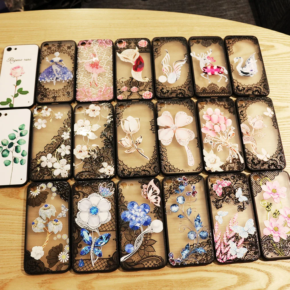 

Hard Case For Iphone 7 8 X Plus XS Max 6 6S Plastic Brand Funny Cover Full Luxury Lace Flower PC Protective Cute For Iphone XS