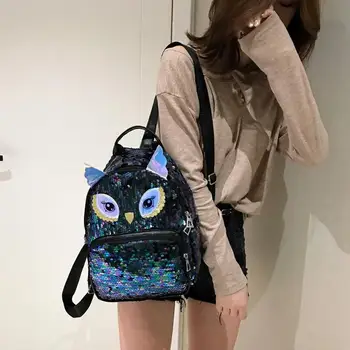 

Female Children Teenagers Cartoon Animals Birds Sequins Backpacks Women Teenage Girls Travel Shoulder School Bags Lady Back Bag