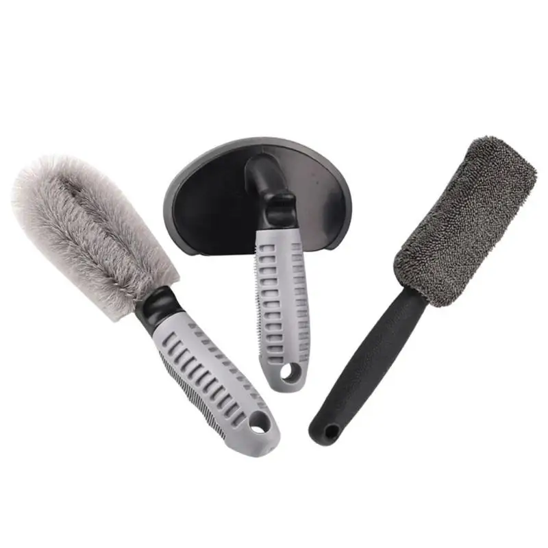 3Pcs/set Universal Car Tire Brush+Wheel Rim Brushes Vehicle Cleaning