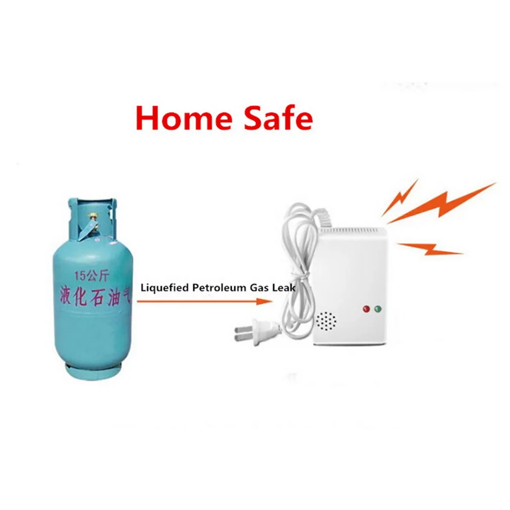 

Gas Leak Detector Sensitivity Combustible Alarm Coal Natural Portable LED flashes Warning Security Alarm Sensor EU US Detector