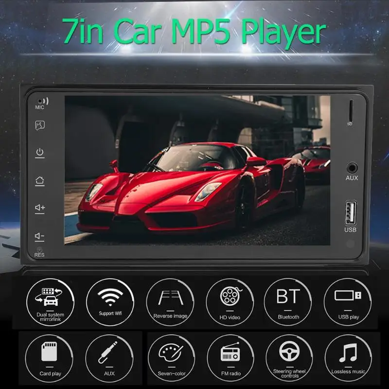 Excellent VODOOL 2 Din 7" Android Car Stereo Audio Video MP5 Player Bluetooth WiFi FM AM Radio GPS Navigation Navigator For Toyota Corolla 1