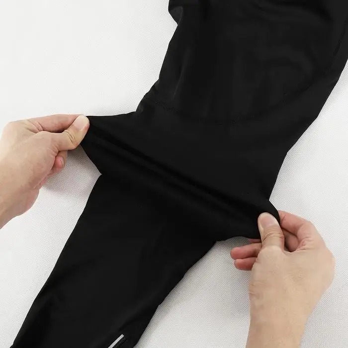 Мужские однотонные черные Лоскутные эластичные талии длинные велосипедные брюки для верховой езды дышащие, быстросохнущие, впитывающие влагу