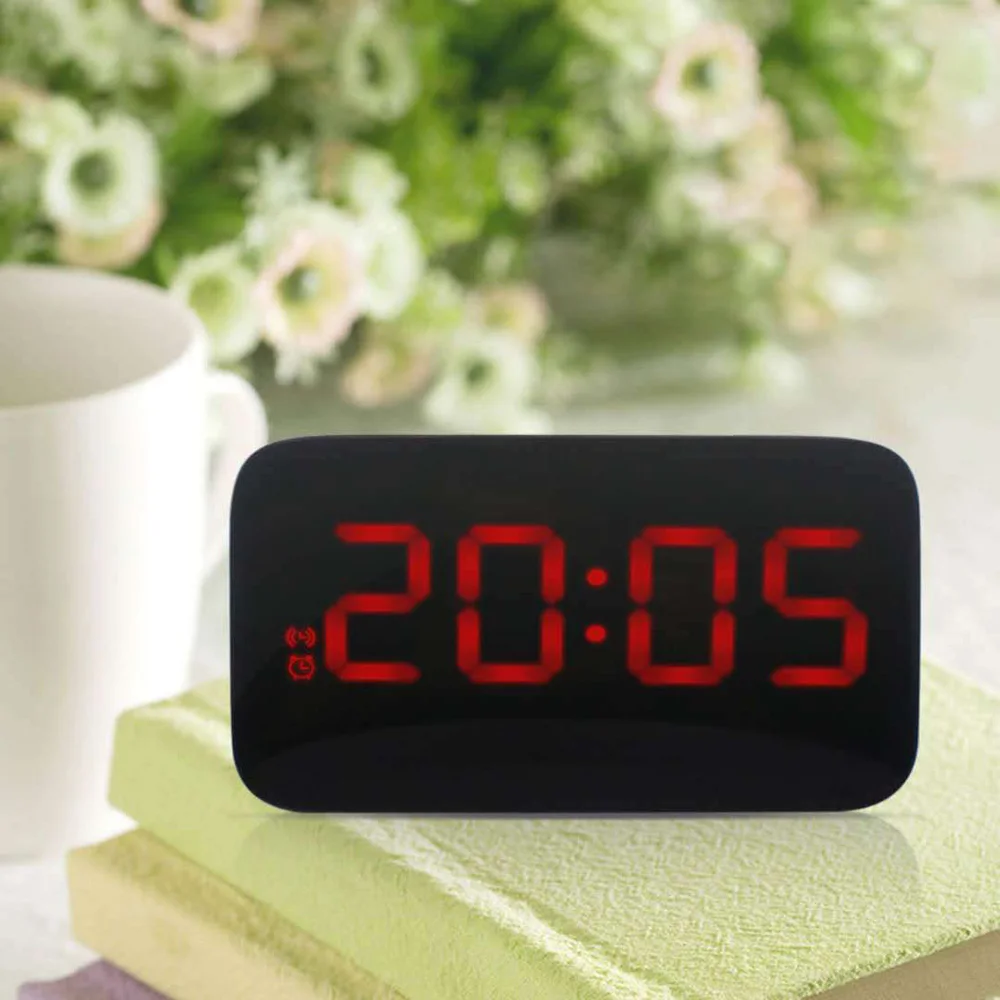 

LED Alarm Clock Digital LED Display Voice Control Electric Snooze Night Backlight Desktop Table Clocks USB Charge