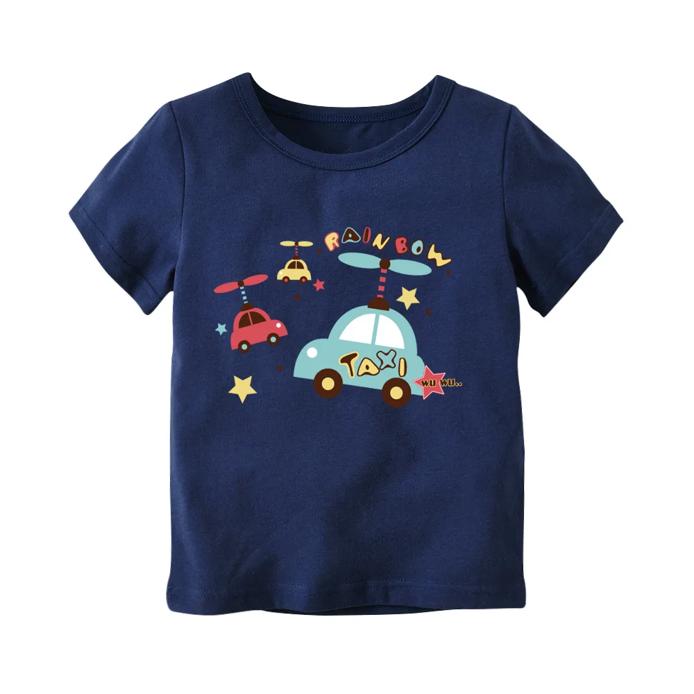 

HI&JUBER Cartoon Print Baby Boys Car T Shirt For Summer 3-8T Kids Boys T-Shirts Clothes Cotton Tops