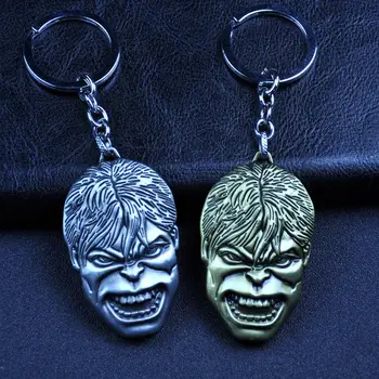 

10 pcs/lot Anime Super Hero Hulk Keychain Toy Robert Bruce Banner mask Bag Pendant Key Ring for Gifts