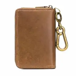 BULLCAPTAIN оригинальный держатель для ключей кожаный бумажник для мужчин винтаж из мягкой кожи автомобиль кошелек чехол на молнии кошелек 2019