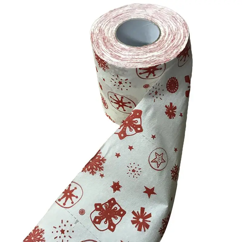 Santa Claus Print Decorative Paper Towel Christmas Supplies Household Bath Toilet Paper Roll Paper Towel