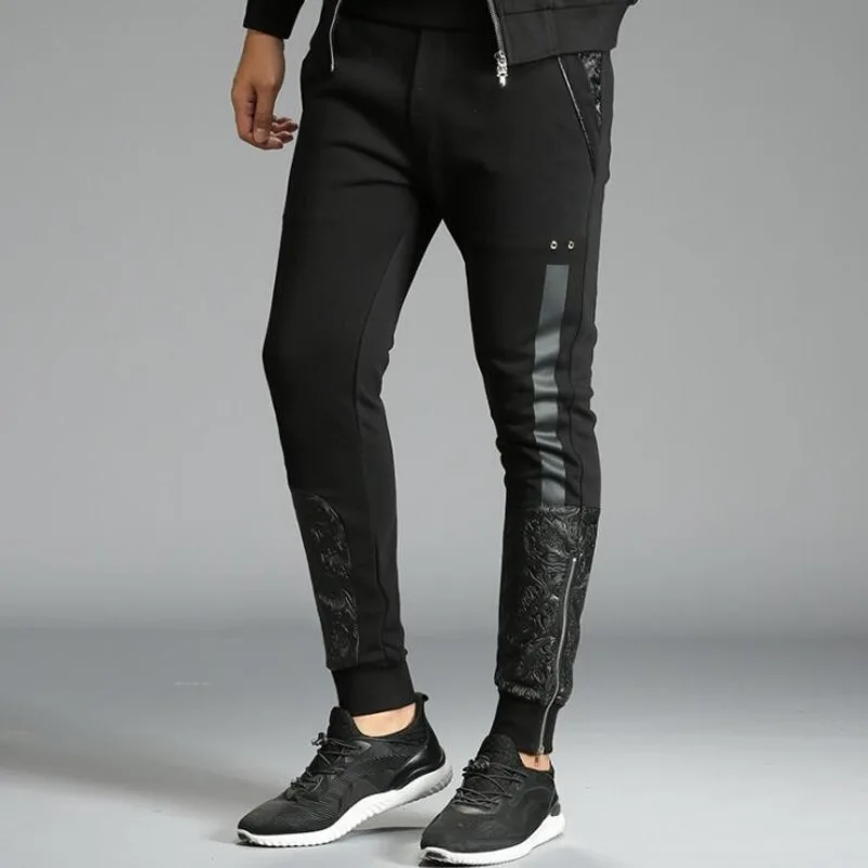 black skinny joggers