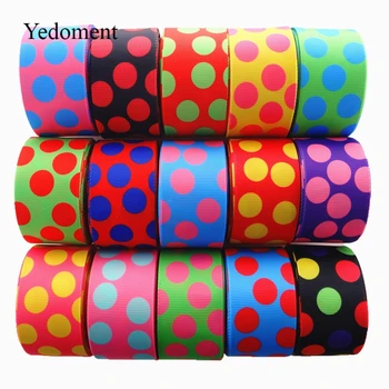 

1.5" 38mm 10 yards polka dots printed grosgrain ribbons DIY hair bows handmade materials,MD19012601