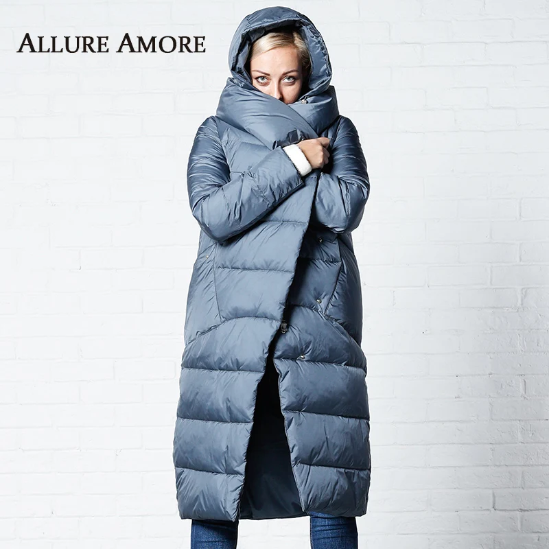 Winter Jackets Women Coats Windproof High Collar Women's Parka Female Long Jacket Removable Hooded Woman Coat Puffer AllureAmore