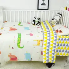 Хлопковый комплект постельного белья для мальчиков и девочек из 3 предметов, Комплект постельного белья с рисунками из мультфильмов, включает наволочку, простыню, пододеяльник, без наполнителя